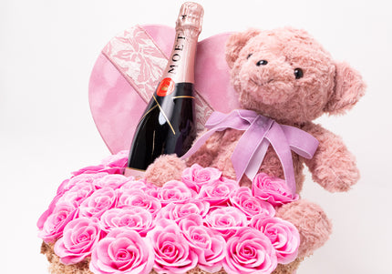 Aranjament de Lux Inima Catifea „L'Amour de Moët”