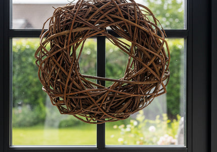 Coroniță din Răchită Naturală Maro – Bază Împletită pentru Aranjamente Florale și Decor DIY