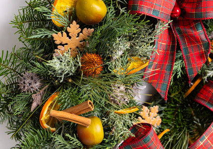 Coroniță Crăciun "Traditional Tartan" din Brad Nobilis