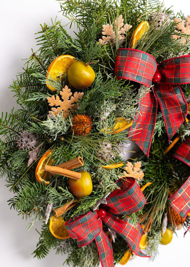 Coroniță Crăciun "Traditional Tartan" din Brad Nobilis