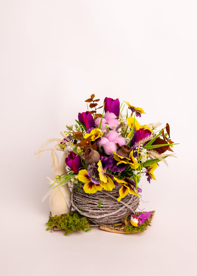 Aranjament floral de Paște „Spring Joy” – culoare și prospețime