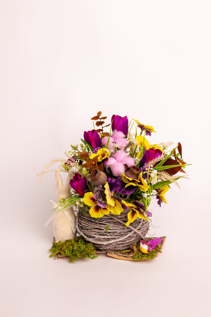 Aranjament floral de Paște „Spring Joy” – culoare și prospețime