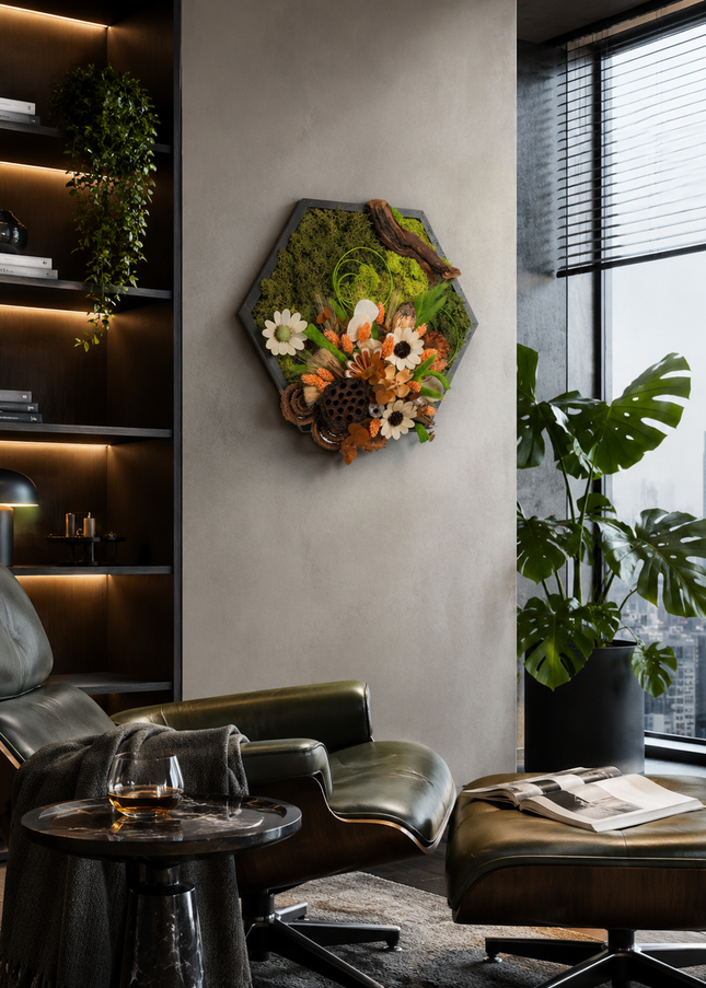 Tablou decorativ „Wild Nature” – compoziție botanică în tonuri naturale