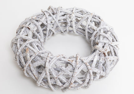 Coroniță din Răchită Albă Împletită – Bază Decorativă Naturală pentru Aranjamente Handmade