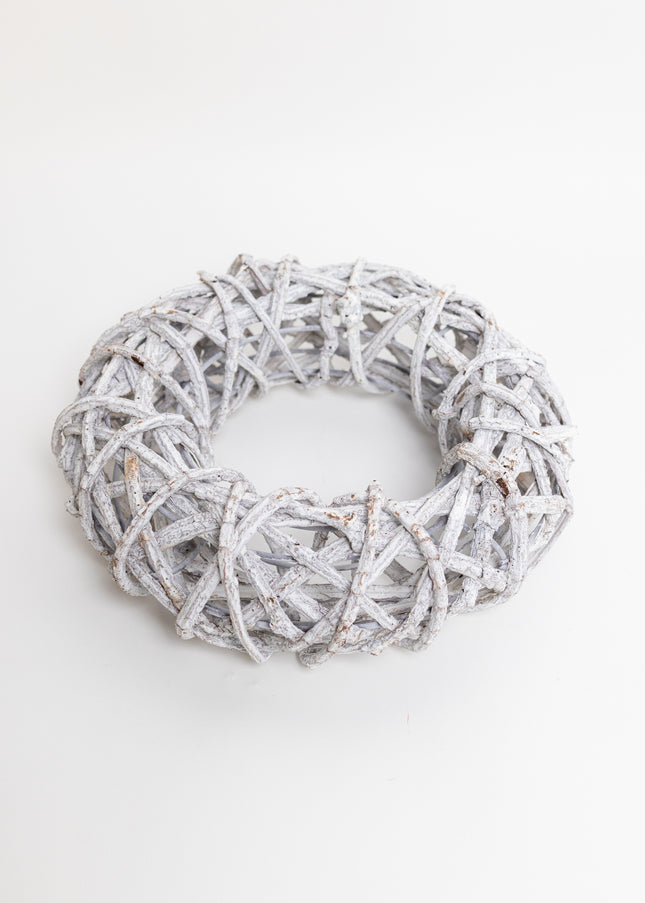 Coroniță din Răchită Albă Împletită – Bază Decorativă Naturală pentru Aranjamente Handmade