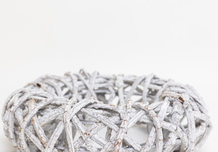 Coroniță din Răchită Albă Împletită – Bază Decorativă Naturală pentru Aranjamente Handmade