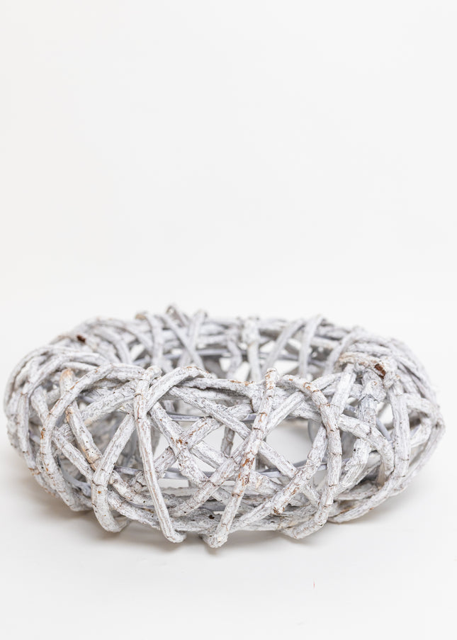 Coroniță din Răchită Albă Împletită – Bază Decorativă Naturală pentru Aranjamente Handmade