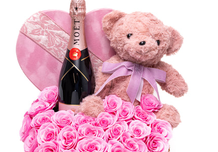 Aranjament de Lux Inima Catifea „L'Amour de Moët”