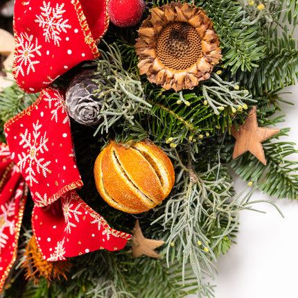 Coroniță Crăciun "Starry Red Joy" din Brad Nobilis