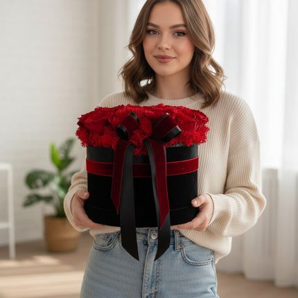 Aranjament Inimă Lux 25 Trandafiri Criogenați Roșii
