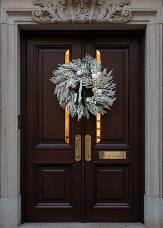 Coroniță Gigantă "White Elegance" cu Brad 4D Nins