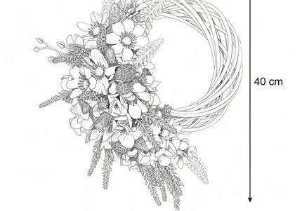 Coroniță din Răchită Albă „Blush Willow & Lavender Crescent”