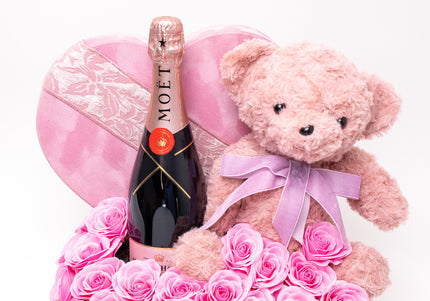 Aranjament de Lux Inima Catifea „L'Amour de Moët”