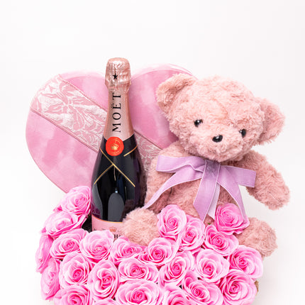 Aranjament de Lux Inima Catifea „L'Amour de Moët”