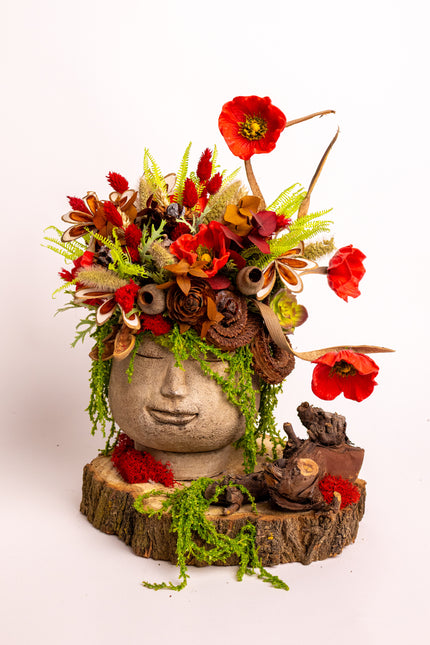 Aranjament floral „Lady Poppy” – design artistic cu maci roșii