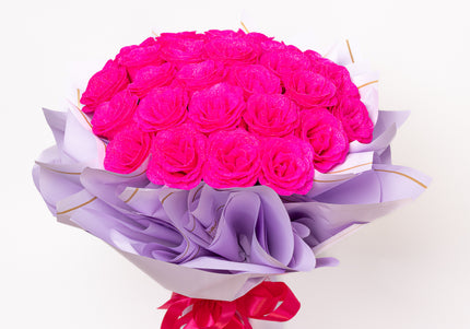 Buchet Gigant "Pink Orchid" cu 69 Trandafiri și Sclipici