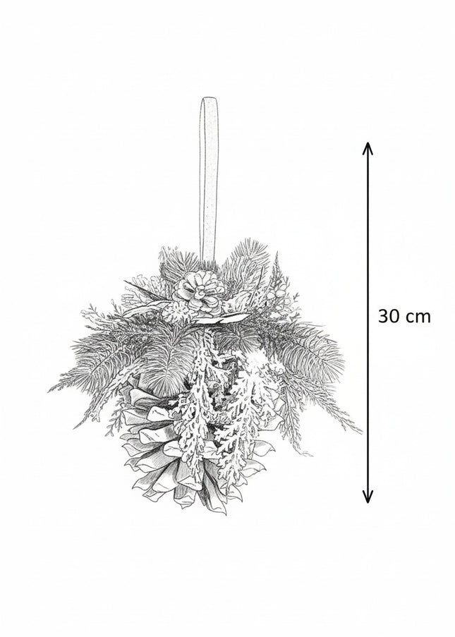 Ornament de Crăciun Premium „Snowy Giant Pinecone”