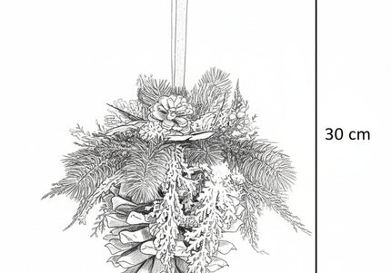 Ornament de Crăciun Premium „Frosty White Pinecone”