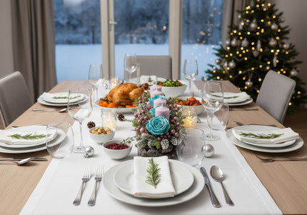 Aranjament Crăciun Advent "Turquoise Dream" pe Bază de Rădăcini
