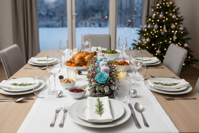 Aranjament Crăciun Advent "Turquoise Dream" pe Bază de Rădăcini