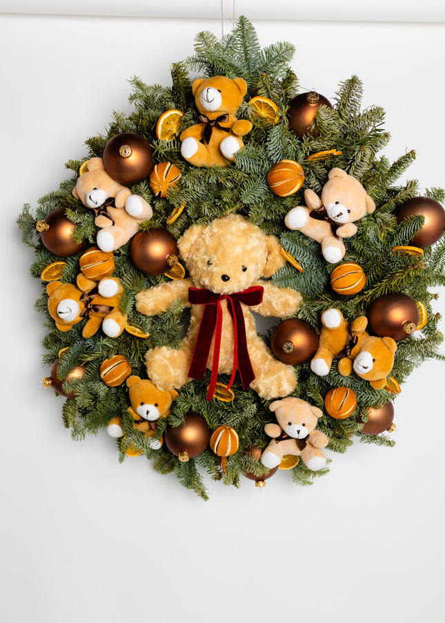 Coroniță de Crăciun Gigant „Teddy Bear’s Winter Hug”