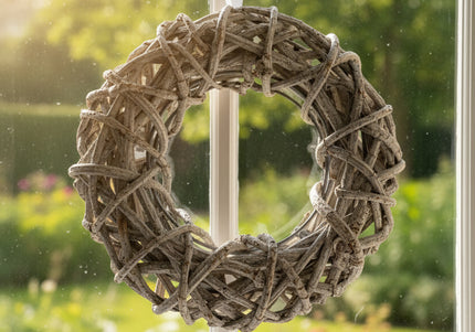 Coroniță din Răchită Albă Împletită – Bază Decorativă Naturală pentru Aranjamente Handmade