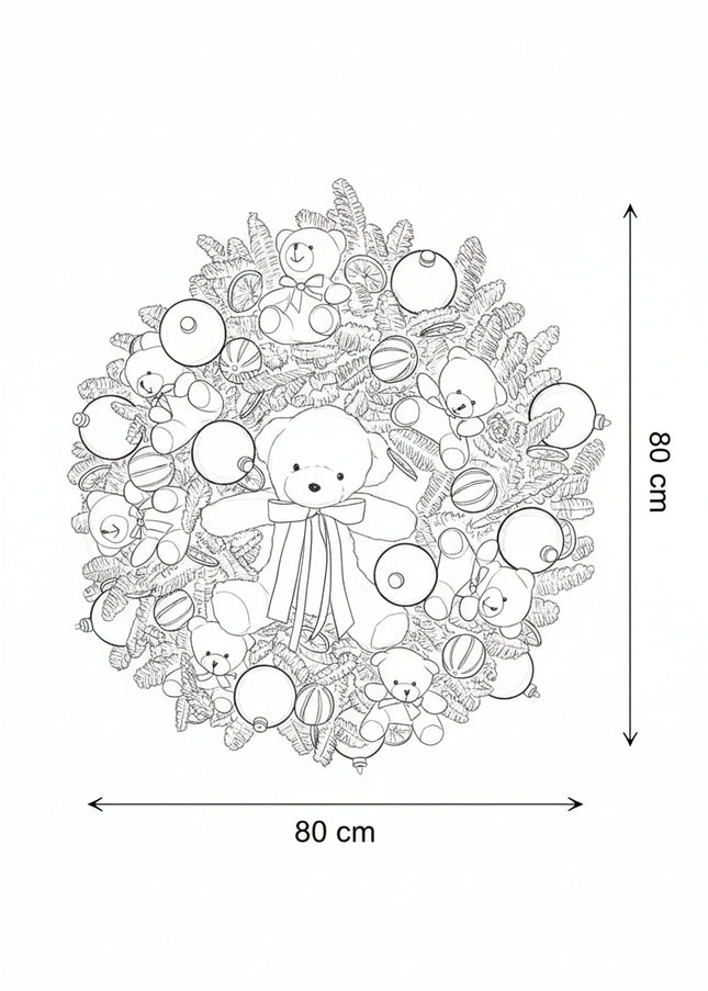 Coroniță de Crăciun Gigant „Teddy Bear’s Winter Hug”