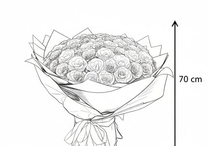 Buchet de Lux „Lavender Diamond Bouquet” cu 101 Trandafiri Imperiali