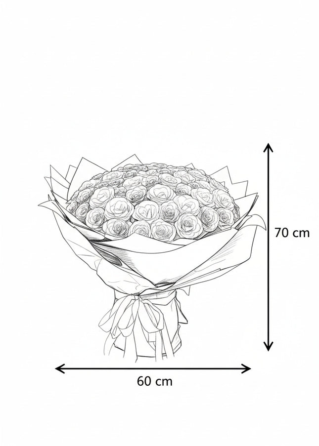 Buchet de Lux „Lavender Diamond Bouquet” cu 101 Trandafiri Imperiali