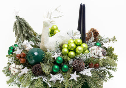 Aranjament Festiv „Emerald Forest & White Deer”