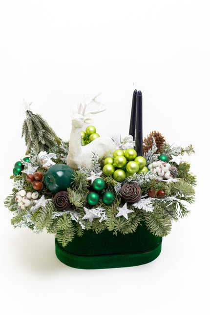 Aranjament Festiv „Emerald Forest & White Deer”