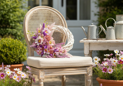 Coroniță din Răchită Albă „Blush Willow & Lavender Crescent”