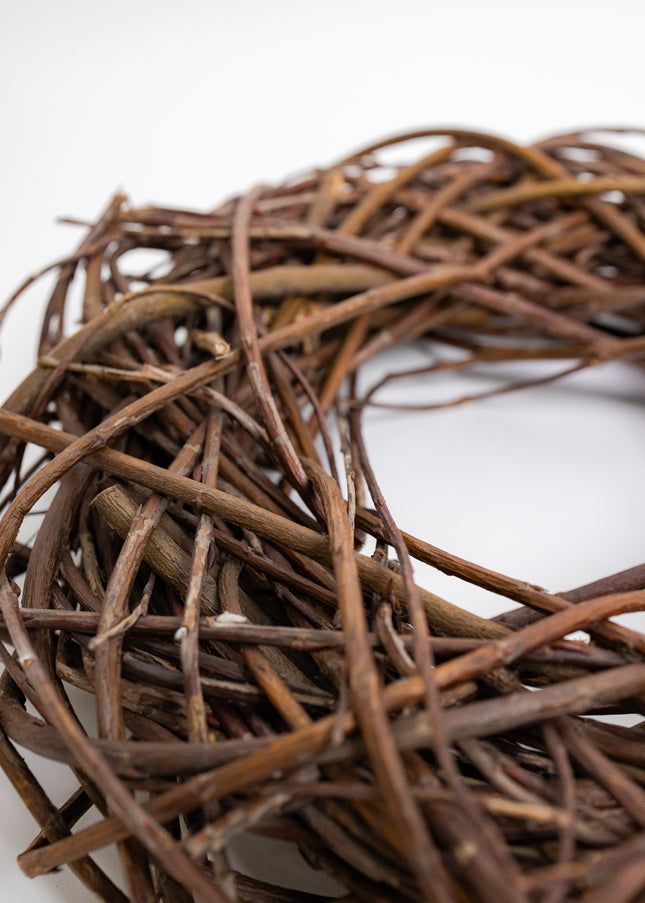 Coroniță din Răchită Naturală Maro – Bază Împletită pentru Aranjamente Florale și Decor DIY