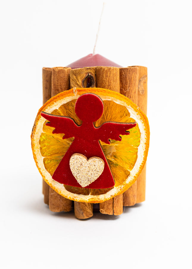 Lumânare Decorativă Artizanală „Cinnamon Angel Glow”