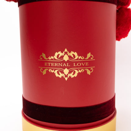 Aranjament Lux 21 Trandafiri Criogenați Roșii, Șampanie Moët & Ursulet