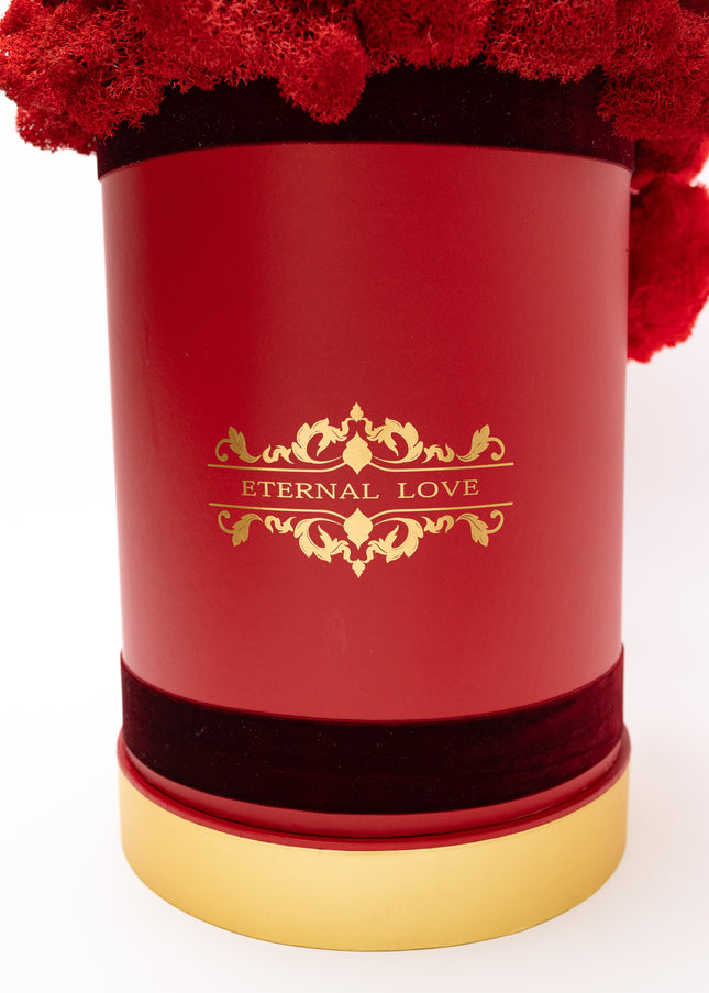 Aranjament Lux 21 Trandafiri Criogenați Roșii, Șampanie Moët & Ursulet