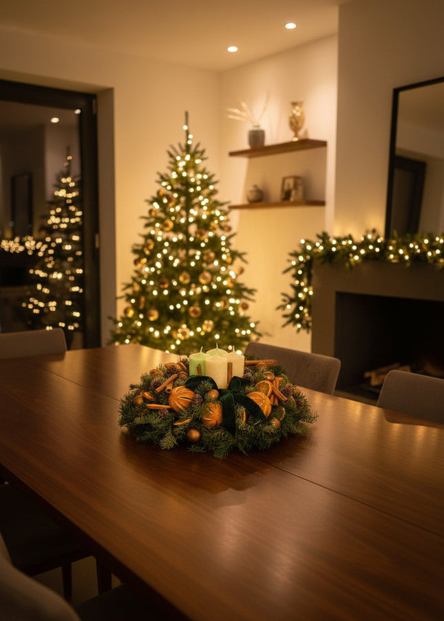 Aranjament Crăciun Advent "Citrus Joy" din brad Nobilis