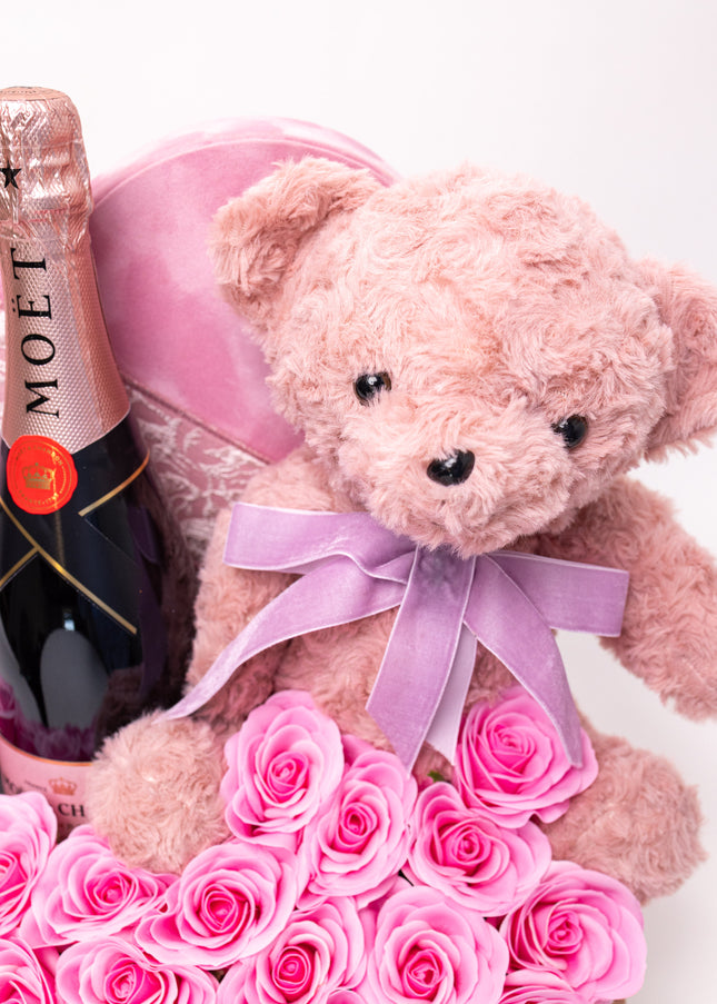 Aranjament de Lux Inima Catifea „L'Amour de Moët”