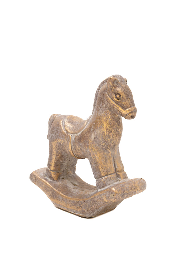 Statuetă Cal Balansoar Vintage – Decor de Crăciun