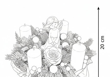 Aranjament Crăciun Advent  "Glow of Angels" cu Trandafir și Catifea