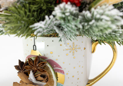 Aranjament de Crăciun în Cană Ceramică „Golden Star”