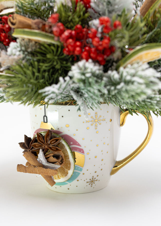 Aranjament de Crăciun în Cană Ceramică „Golden Star”