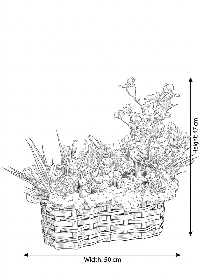 Aranjament floral de Paște „Spring Story” – decor vesel de primăvară