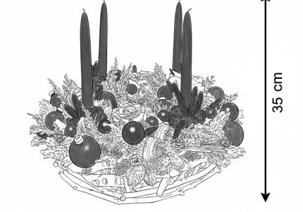 Aranjament Crăciun "Noblețe Roșie" cu Trandafiri și Swarovski