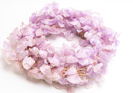 Coroniță Decorativă din Lunaria Mov – Aranjament Natural din Plante Uscate