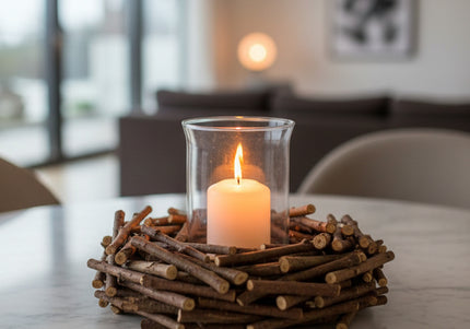 Coroniță Rustică din Lemn Natural – Bază Decorativă Manuală pentru Aranjamente de Casă