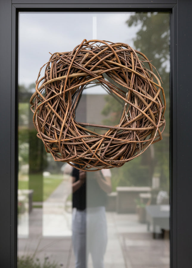 Coroniță din Răchită Naturală Maro – Bază Împletită pentru Aranjamente Florale și Decor DIY