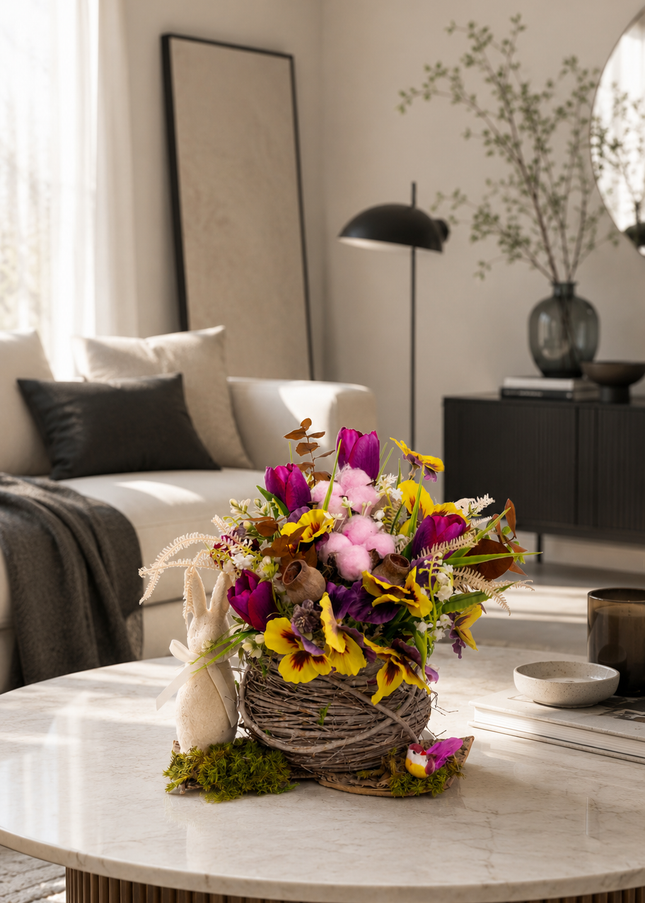 Aranjament floral de Paște „Spring Joy” – culoare și prospețime