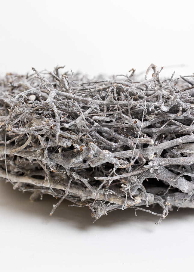 Bază Coroniță Artizanală din Rădăcini de Bonsai – Decor Handmade cu Aspect Înghețat și Textură Organică