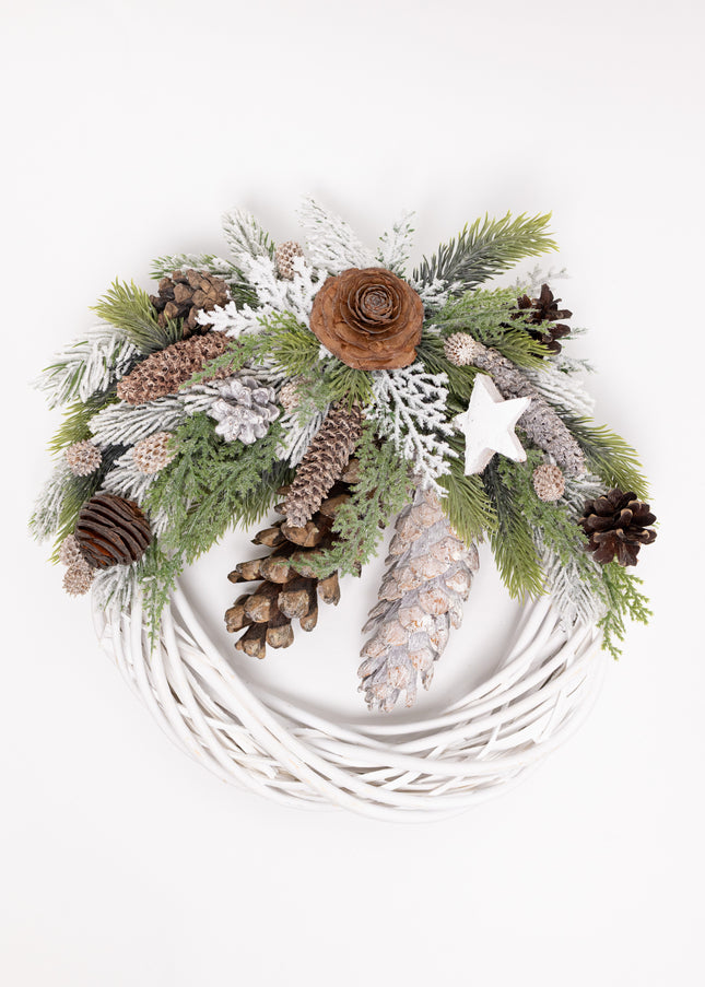 Coroniță Crăciun "Nature's Harmony" pe Lemn Împletit